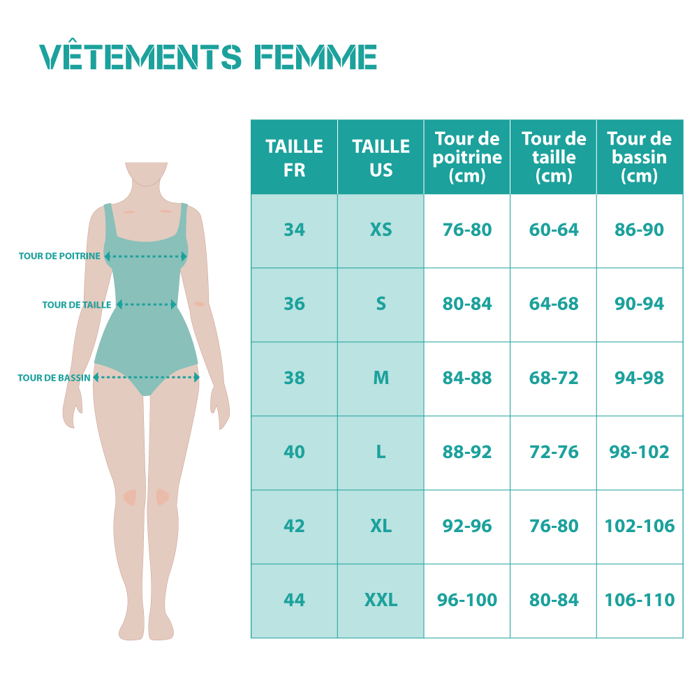 Taille vetement femme top