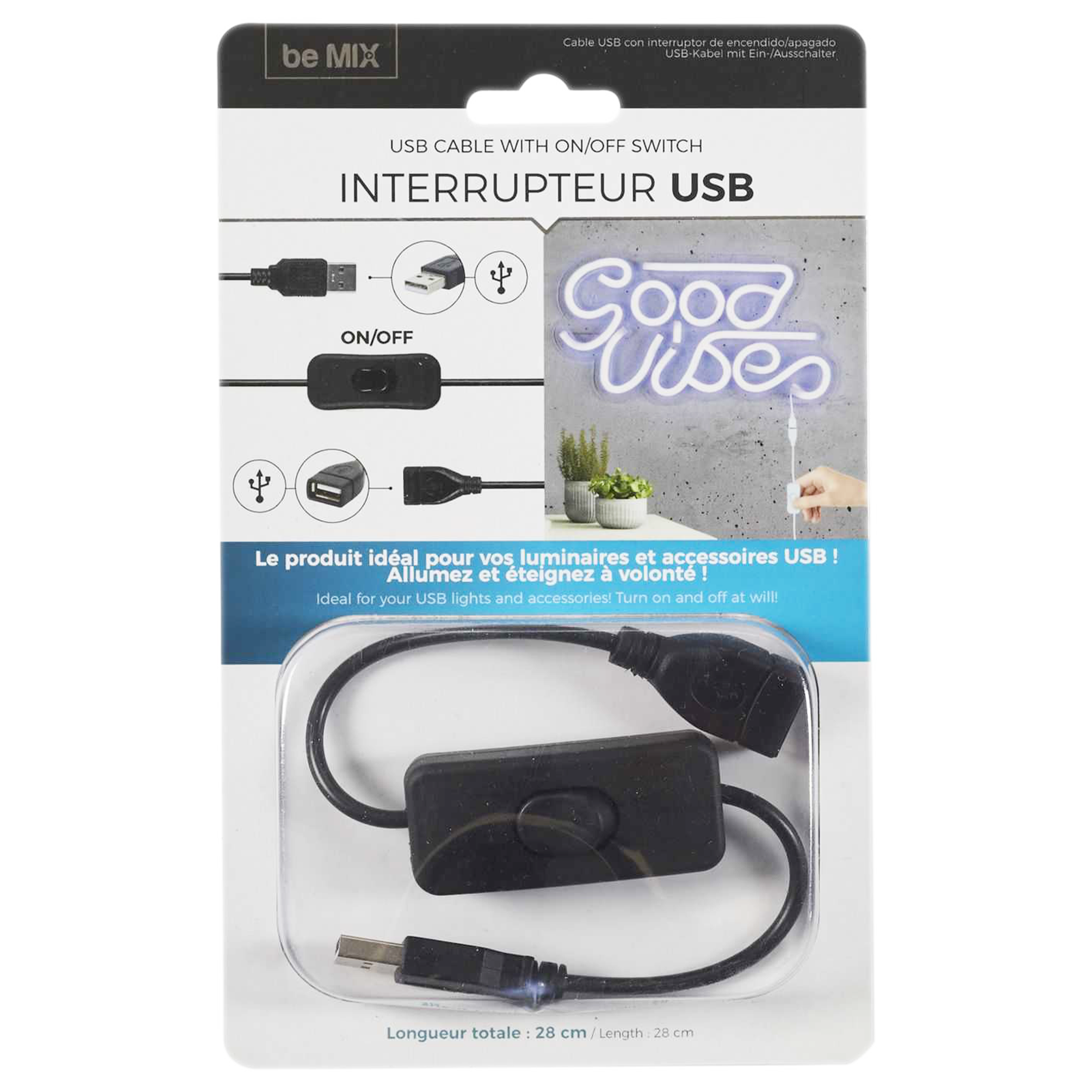 Cable USB male/femelle avec interrupteur prix pas cher