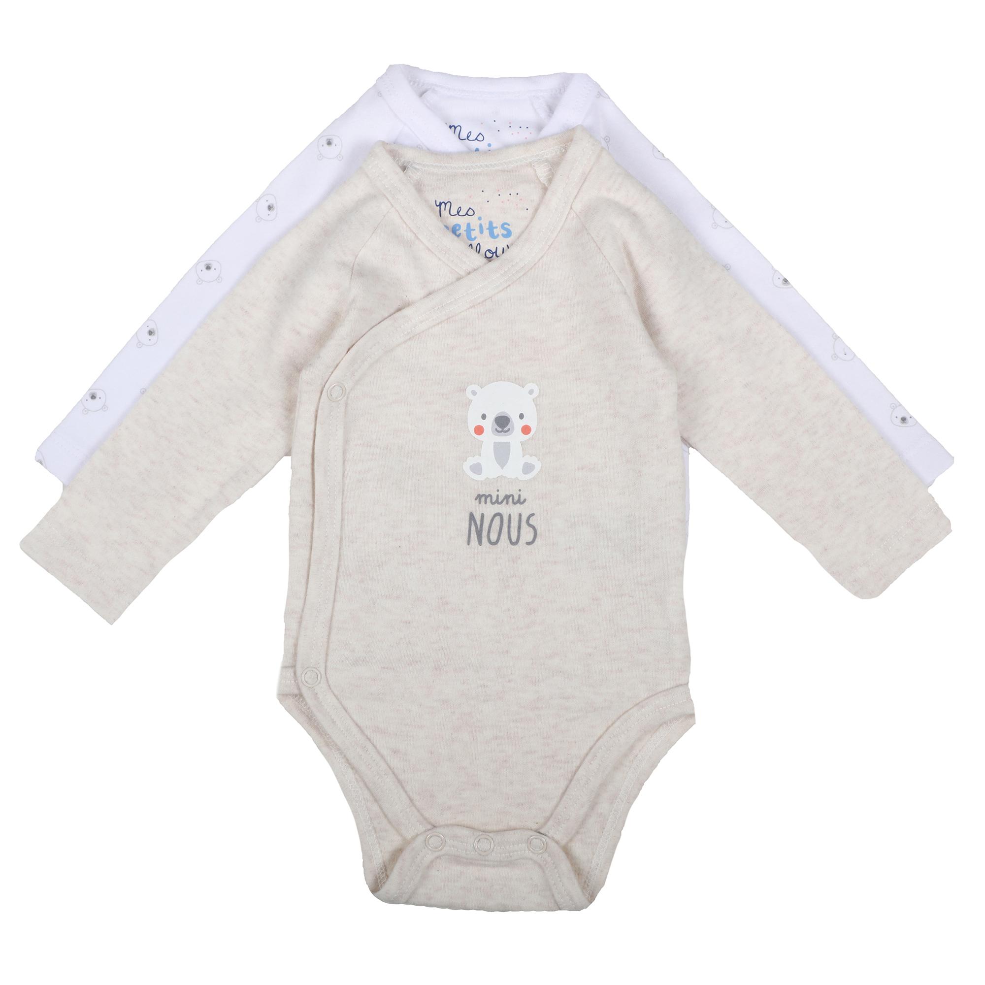 Lot de 2 bodies de 0 a 9 mois MES PETITS CAILLOUX prix pas cher Stokomani Des marques des prix
