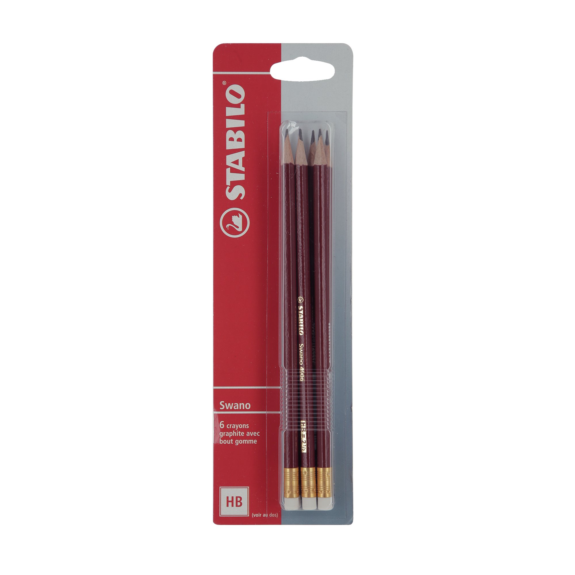 Crayon à papier avec gomme - Mine graphite HB STABILO Swano 306-HB