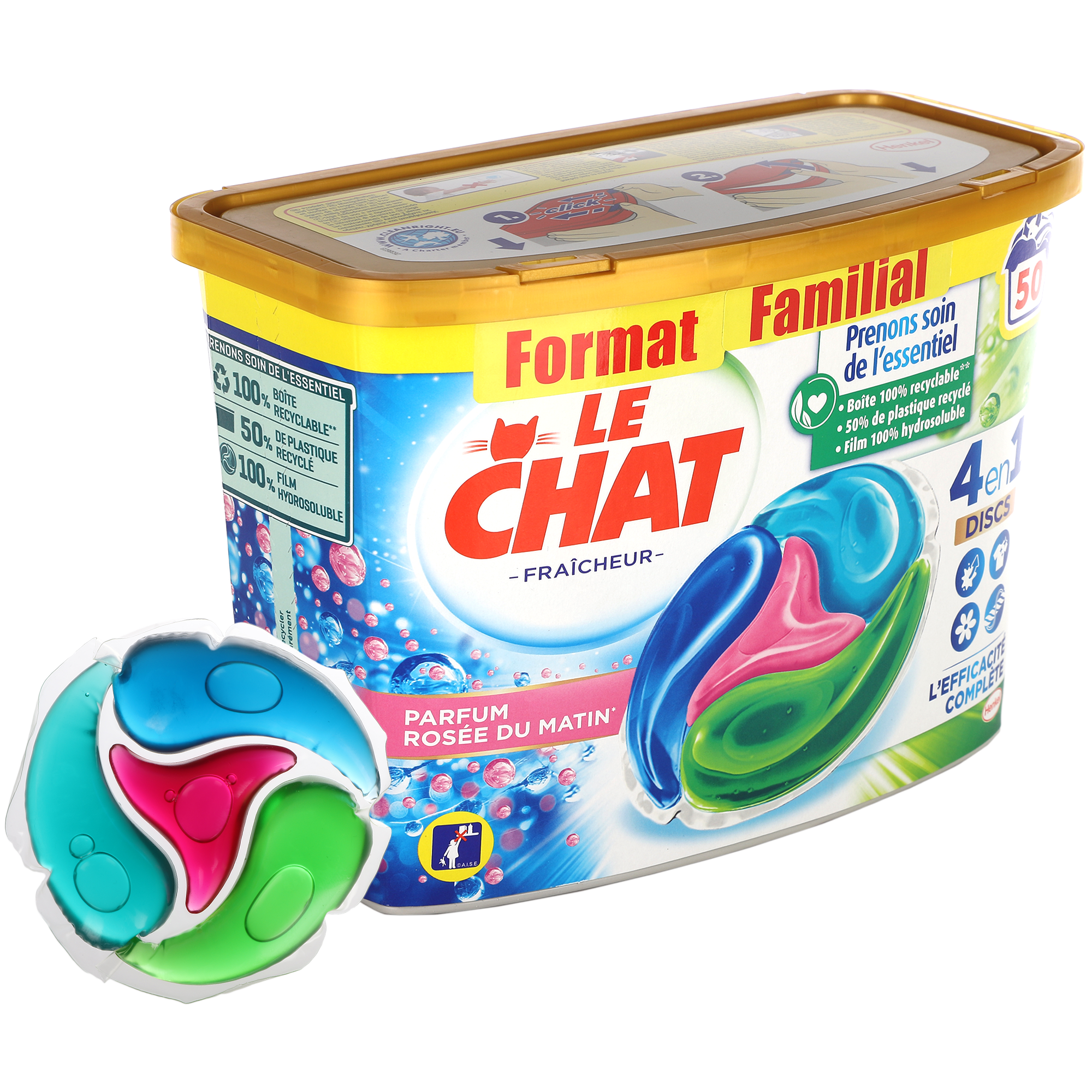 Promo Le chat lessive capsules format familial(d) chez Carrefour Market