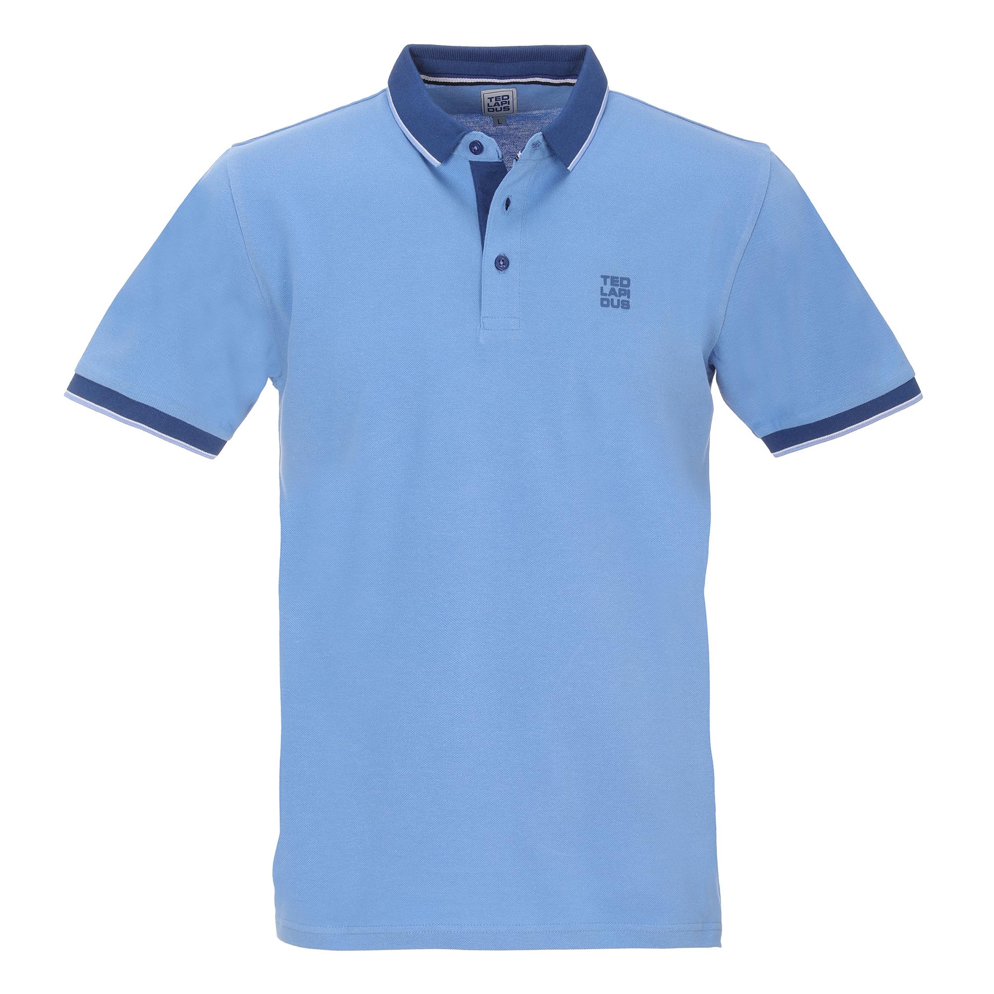 Polo manches courtes bleu royal TED LAPIDUS prix pas cher Stokomani Des marques des prix