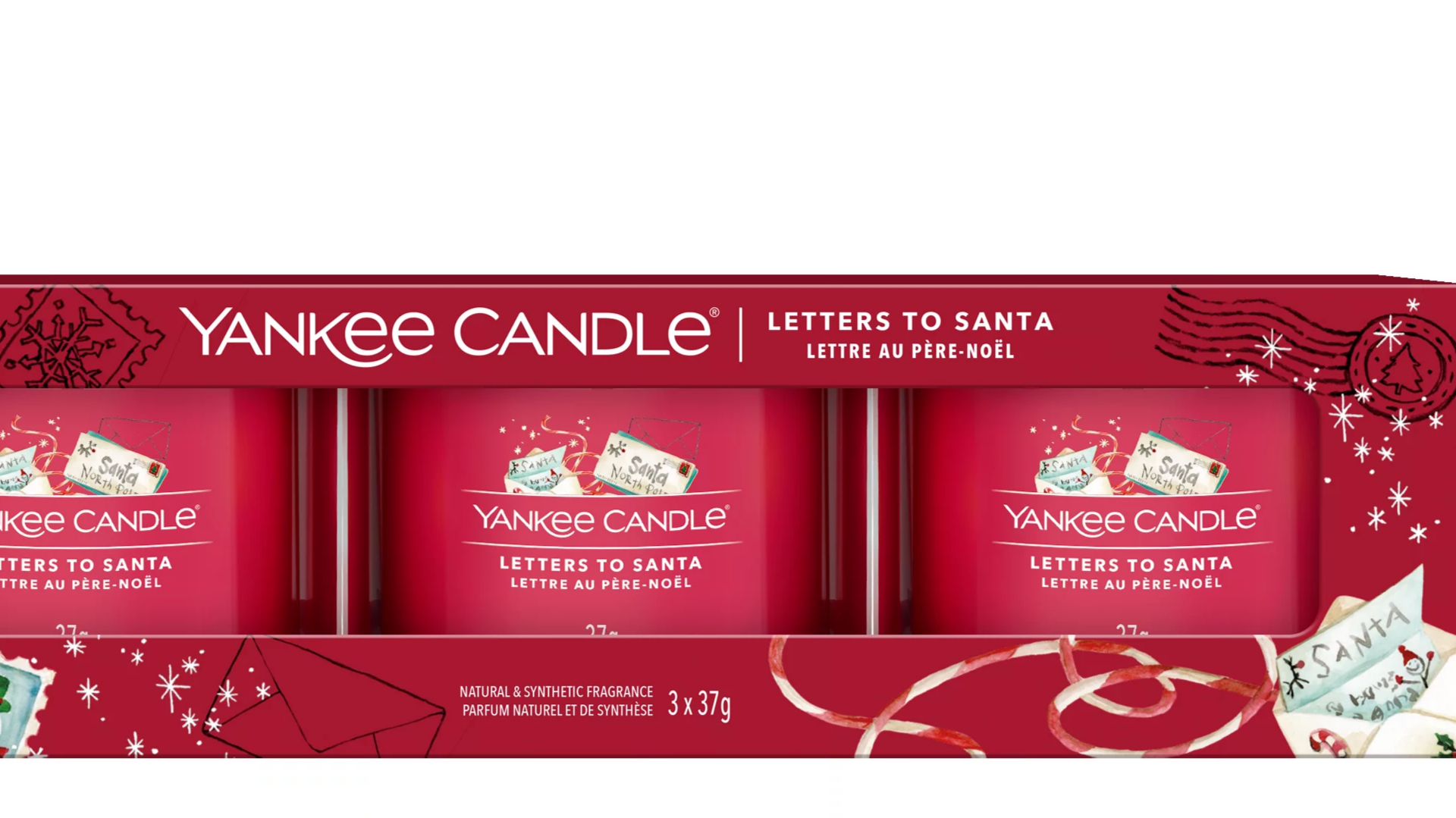 Coffret 3 bougies Yankee Candle Lettre au Père Noël prix pas cher