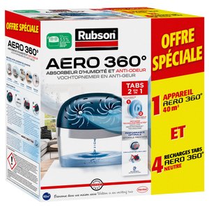 Rubson 4 recharges pour absorbeur d'humidité, Aero 360° Tab 