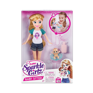 BARBIE Accessoires Babysitter poussette rose + bébé - Barbie pas cher 